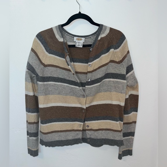 Striped Talbots Cardigan Size M - Picture 2 of 4